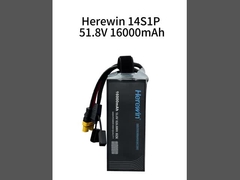 Herewin 14S1P 16Ah 51.8V LiPo Pouch UAV bateria 25C Alta taxa de descarga