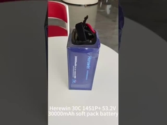 Aqui está uma bateria de UAV LiPo de 30000mAh 14S 53.2V 25C em Soft Pack