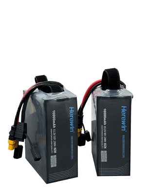 14S1P 16Ah 53.2V Soft Pack Drone Bateria 25C taxa de descarga 16000mAh