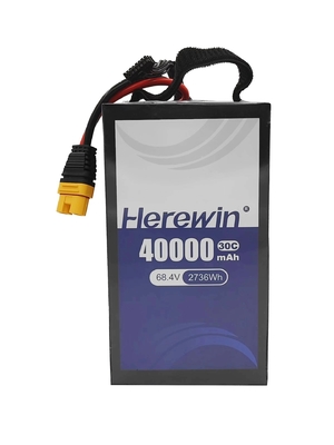 18S1P 40000mAh Herewin Soft Pack Drone Battery Pack 68.4V 30C Bateria UAV pulverizador