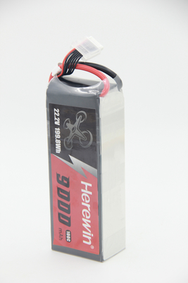 Alta taxa de velocidade rápida 6S 100C 9Ah FPV Bateria de drone Herewin 22.2V 725g