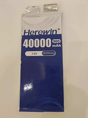 3.8V 40000mAh Lipo Single Cell 25C 765g 1000ciclos+ Tipo recarregável de vida