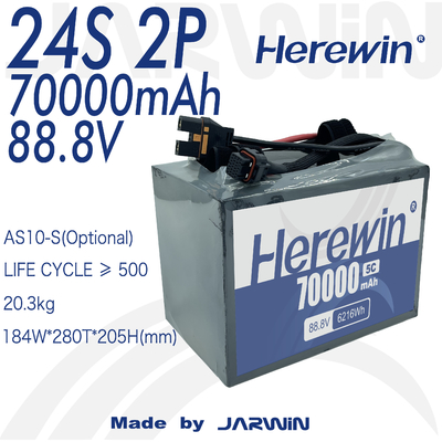 24S2P 88.8V 70000mAh Soft Pack Bateria para Porta de Comunicação RS485 de Herewin