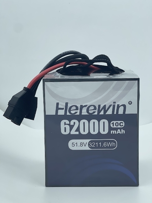 10C 62000mah Drone Bateria de Lítio 51.8V 14S Bateria de Lítio Polímero