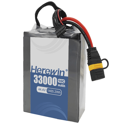 UAV Bateria de estado semi-sólido 12S 44.4V 33000mAh Solução de energia leve e de alta capacidade da bateria Herewin