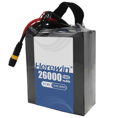 Herewin Bateria de estado semi-sólido 14S 51.8V 26000mAh Carregamento rápido para energia do drone