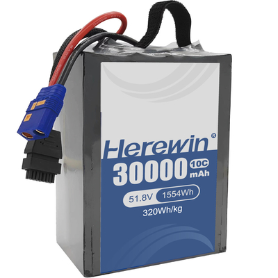 Herewin Bateria de estado semi-sólido 14S 51.8V 30000mAh para carregamento rápido e longa vida útil ≥ 800