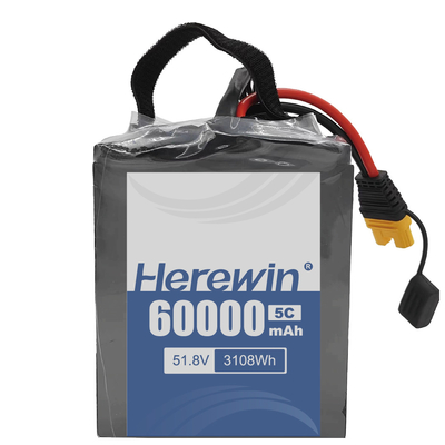 Herewin Bateria de estado semi-sólido 14S2P 51.8V 60000mAh para longa duração e alta capacidade