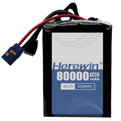 UAV Bateria de estado semi-sólido 14S2P 53.2V 80000mAh Fonte de energia de alta eficiência e longa duração
